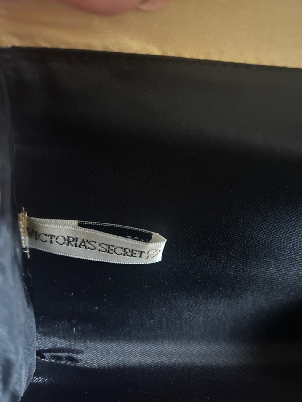 Victoria's Secret Black Velvet Clutch with Gold Heart Accent - Picture 2 of 5